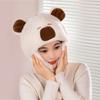 Pullover Hat Cute Plush Capybara Hat Warm Animals Ears Beanie Hats  Winter Autumn
