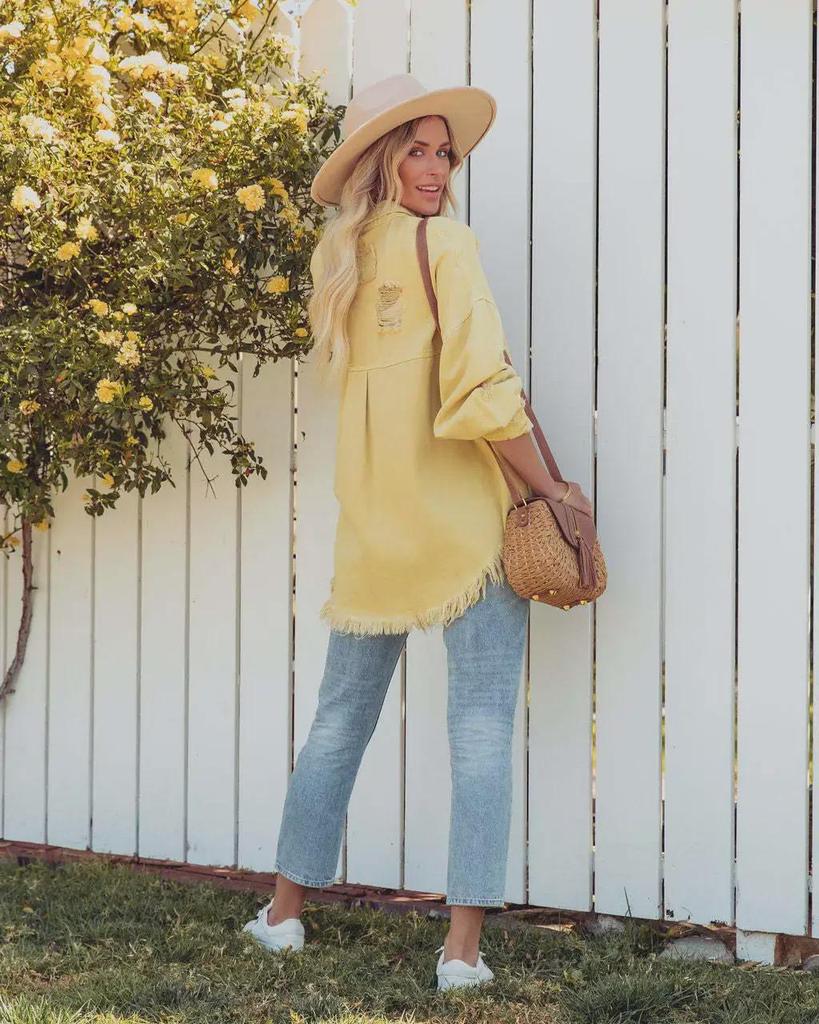 Джинсовая куртка европейского и американского стиля с необработанным краем, однотонных выстиранных цветов