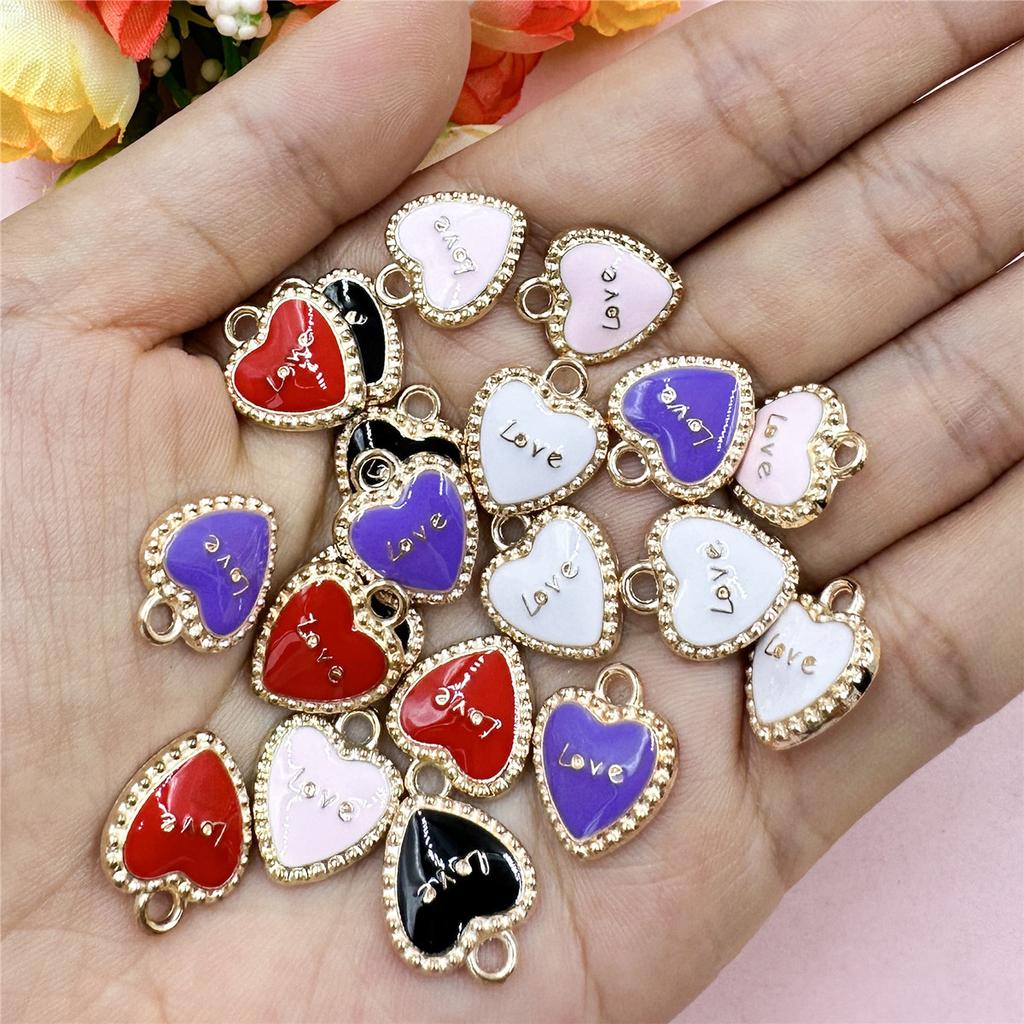 Высокое качество Большое Сердце Любви Для Изготовления Серьг Браслета DIY Ювелирные Аксессуары 13,2*15,8 мм Материал ручной работы 20 шт. Сплав Капает Масло Мода