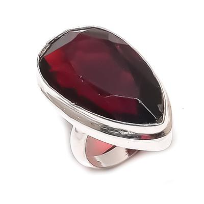 Натуральный гранат драгоценный камень ручной работы 925 стерлинговое серебро ювелирное кольцо размер 2 l0M89