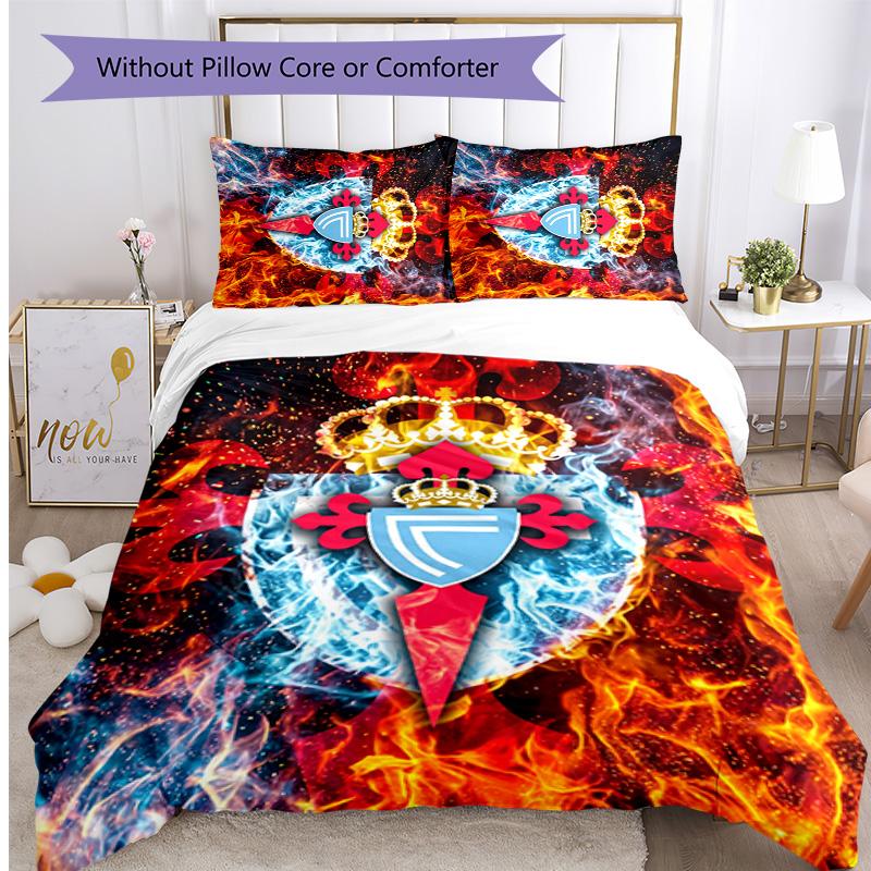 Celta Vigo FC Printed 3PCS Bedding Set Breathable Duvet Cover with Pillowcases Decorative Bed Linen for Bedroom Home