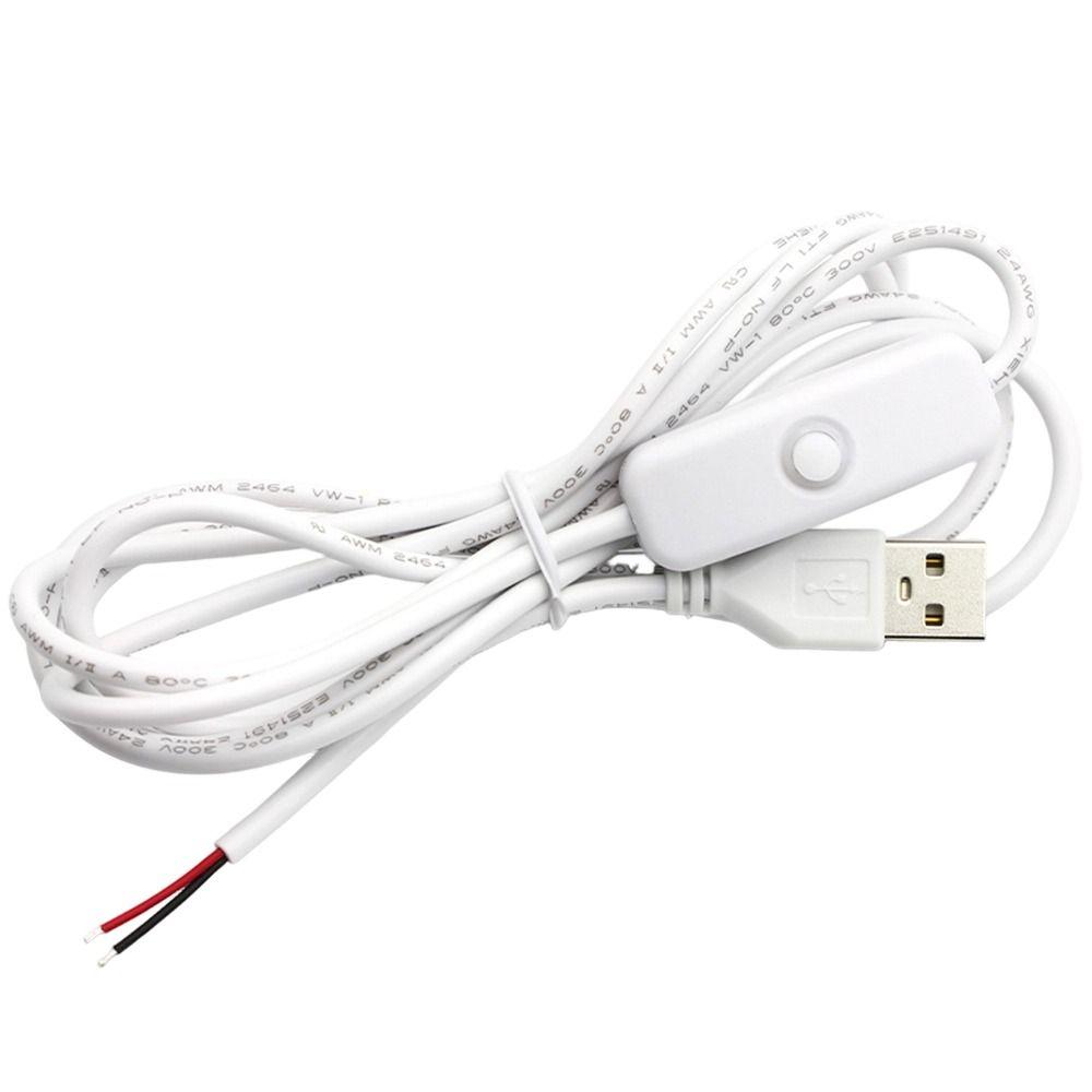 5Pcs 1.5M USB Power Supply Wire 5V ON OFF Switch Cable USB Extension Cable  for USB Fan Desk Light