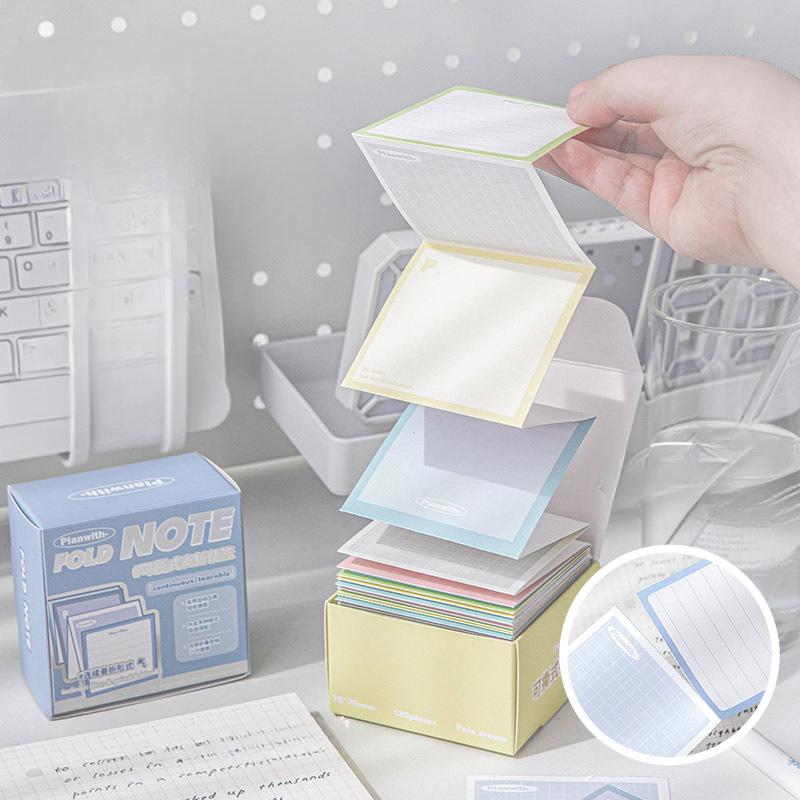 120 листов Простота Блокнот для записей в журнале Креативный блокнот ярких цветов, отрываемый липкий блокнот для заметок, пустой блокнот с горизонтальной линией, студенческие принадлежности