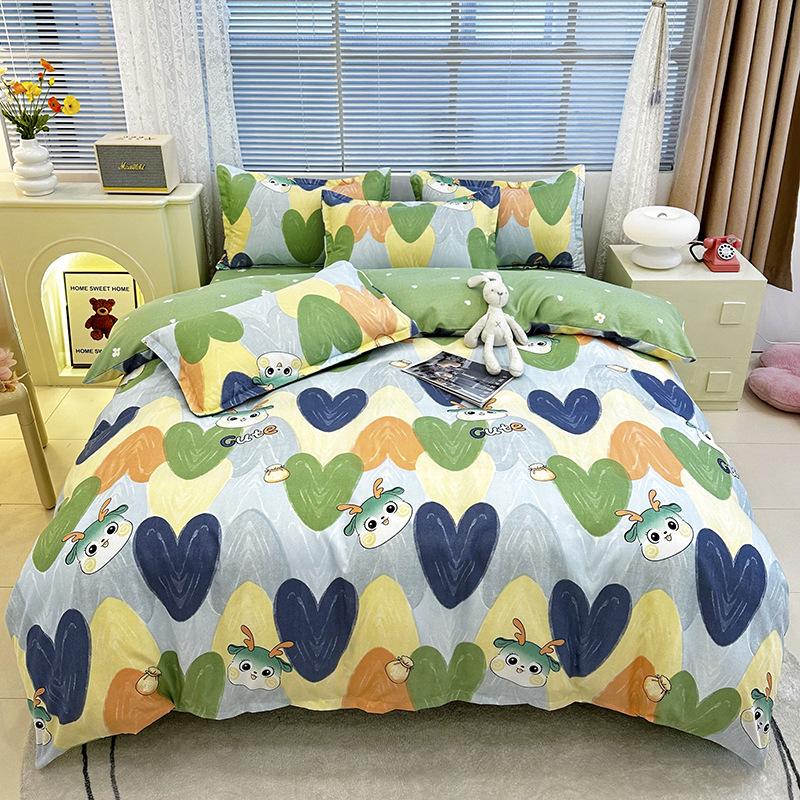 Свежий и пасторальный стиль растений и цветов, общежитие, дом, набор из трех предметов, набор из четырех предметов, шелковисто-мягкое и нежное постельное белье