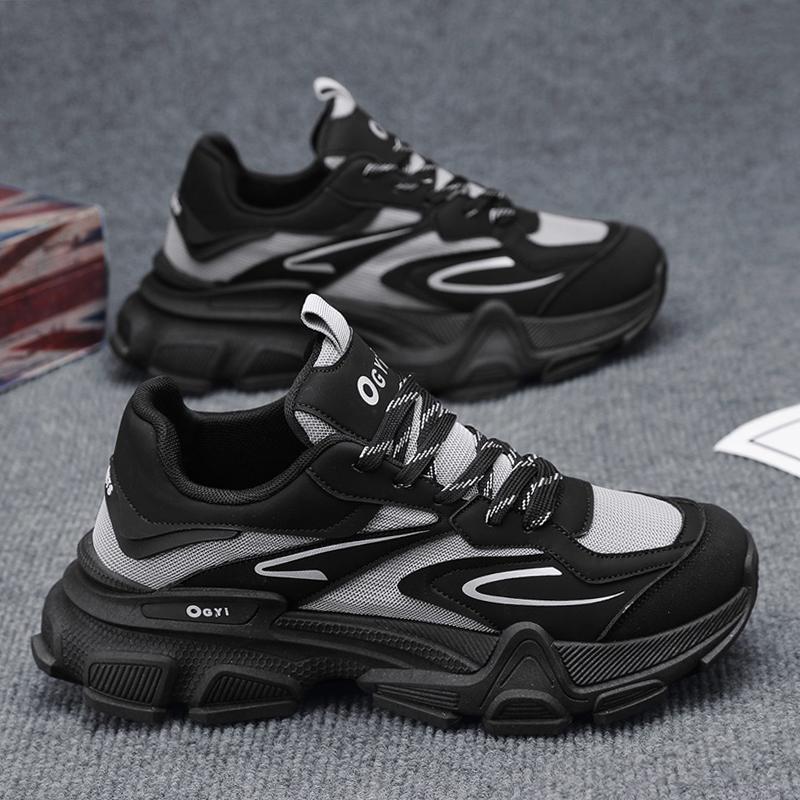 New Men's Casual Sports Shoes Bulky Thick Sole Running and Walking Shoes Mens Breathable Shock Absorbing Jogging Tennis Shoes