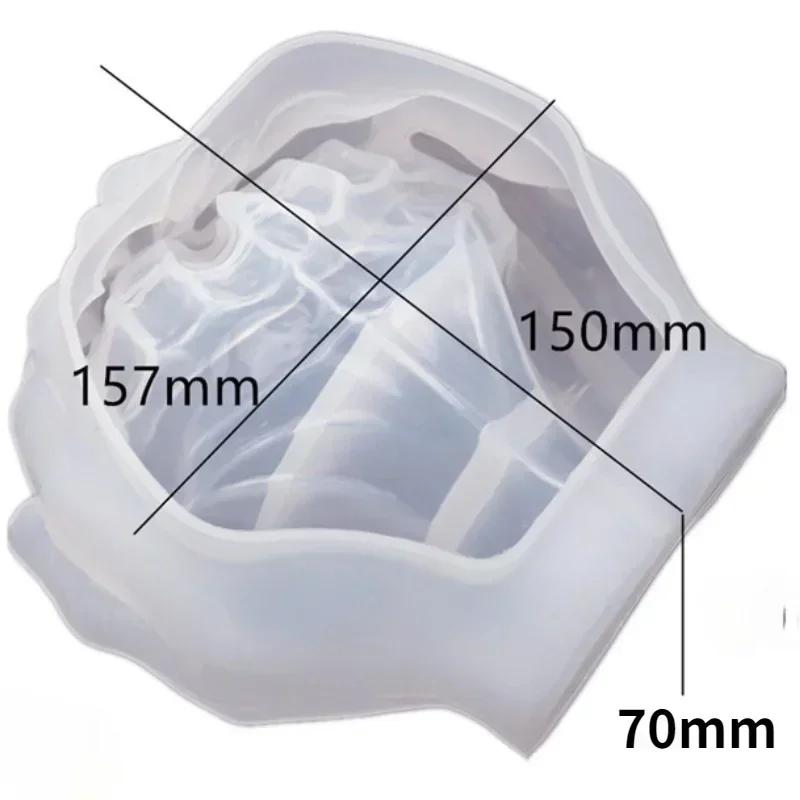 DIY Ashtray Epoxy Crystal Resin Silicone Mold Two-hand Model Hand Dish Mirror