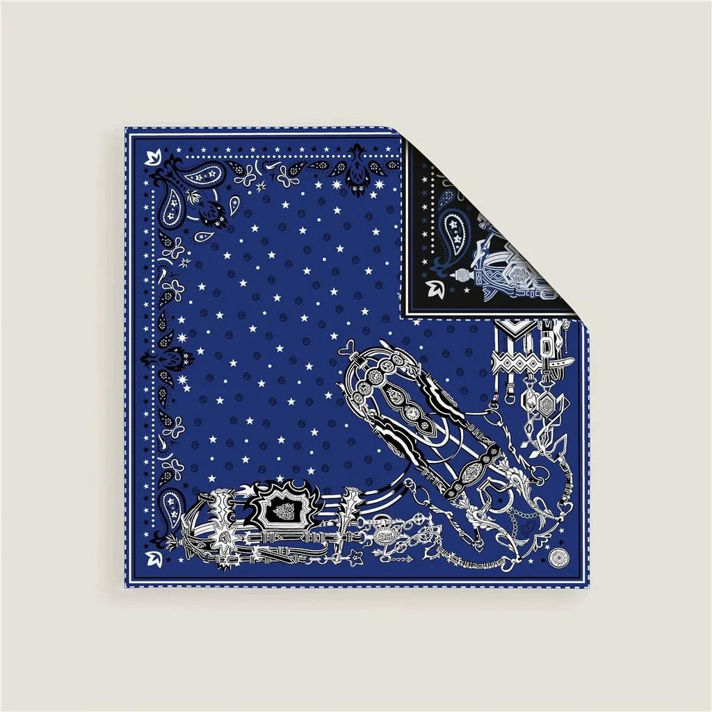 2025 New Two-sided Fashion Elegent Shawl Square Scarf For Women Twill Print Headband Hijab Neckerchief Female Head Wraps Bandana