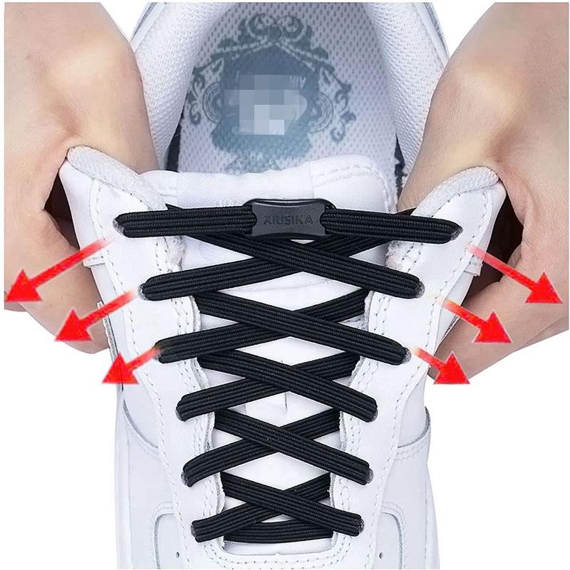 NO.8 2022 New No Tie Shoe Laces Elastic Laces Sneakers Flat Shoelaces Without Ties Kids Adult Quick Shoe Lace Rubber Bands for Shoes