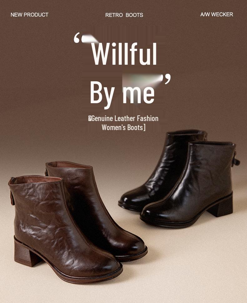 2025 Зимние женские роскошные ботинки из коровьей кожи: Нескользящие, Теплые, Удобные, Модные, Плюс Вельвет