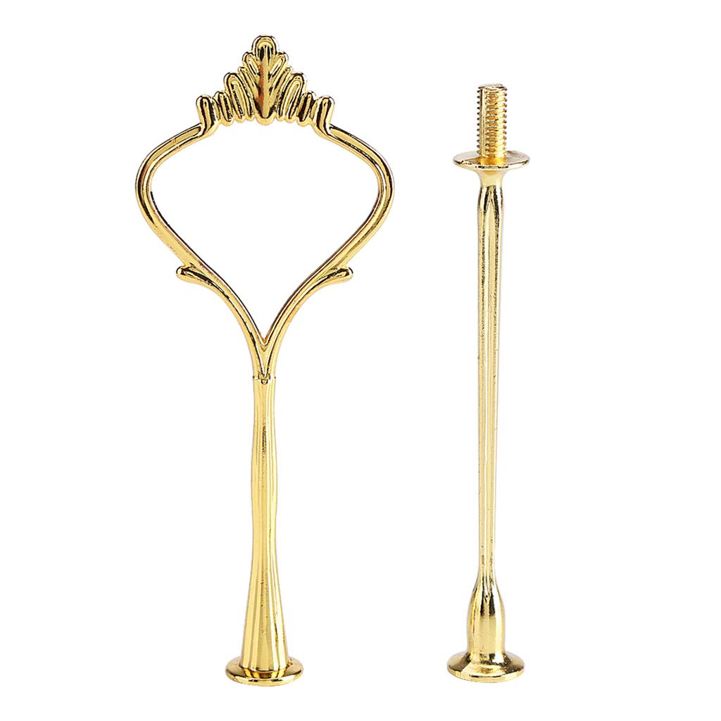 Многоярусная подставка для торта, ручка, тарелка для фруктов, крепеж, держатель(2-х уровневая золотая корона)