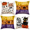 Новая наволочка на подушку на Хэллоуин, принт с привидением, забавный, подушка, лен, дышащая, для дома, диванная подушка