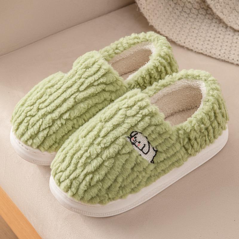 Хлопковые тапочки женские нескользящие теплые плюшевые