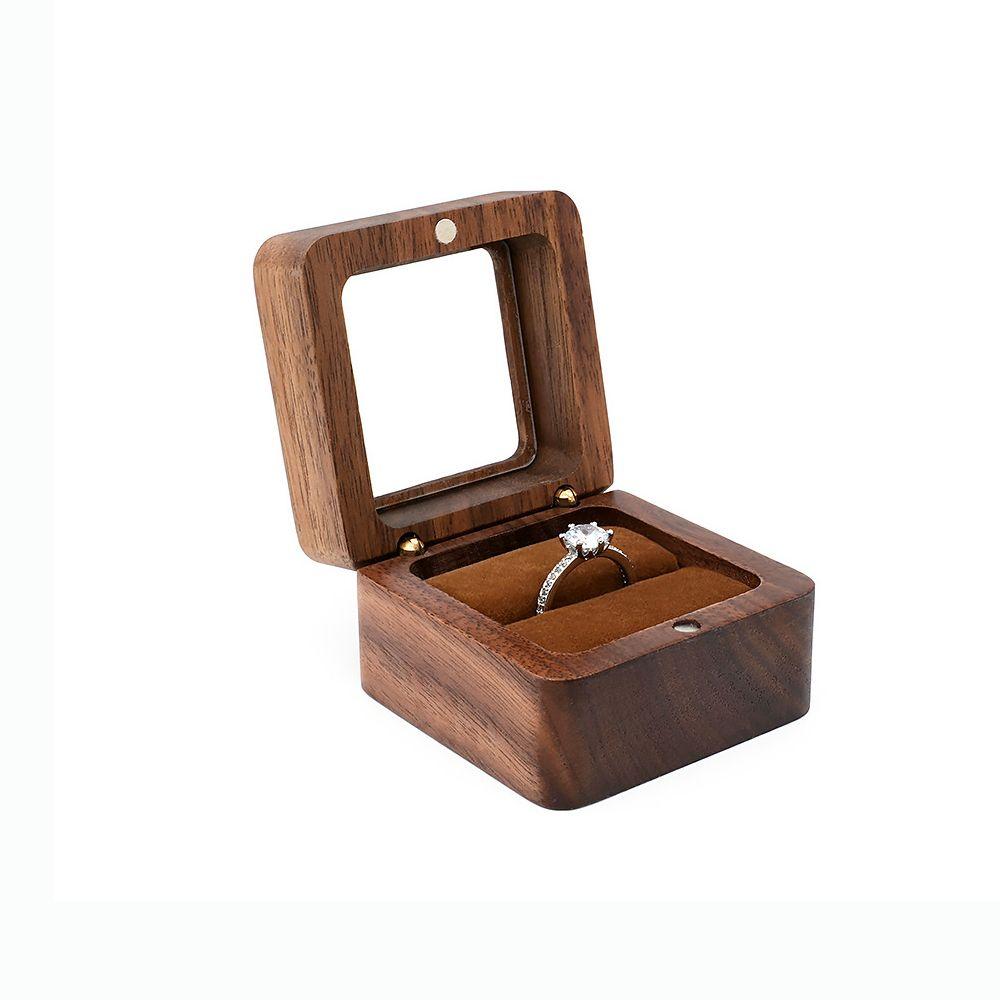 Engagement Ceremony Earrings Organizer Wooden Storage Box Ring Box Presentation Box Ring Bearer Box