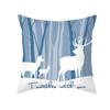 Office Living Room Home Pillowcase Fresh Elk Blue Pattern Pillowcase Car Ornaments