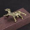 Solid Brass Elk Figurines Retro Animal Moose Small Statue Desk Ornament Tea Pet Table Decorations Crafts Accessories Child Gifts