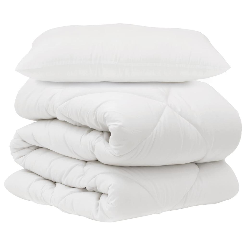 White Microfiber Bed Set with Pillow 2 pcs