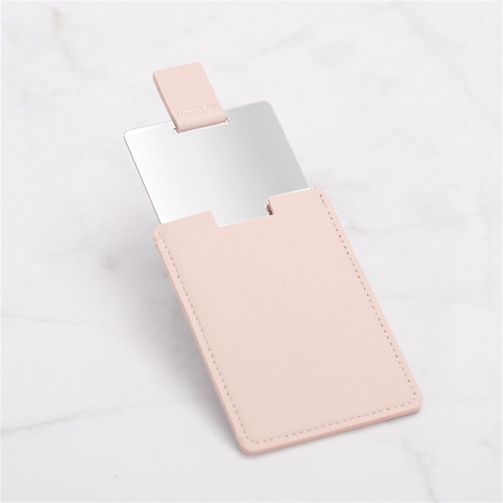 Stainless Steel Ultra-Thin Makeup Mirror Portable Vanity Mirror Compact Pocket Hand Mirror Pu Leather Cosmetic Mirrors 2025