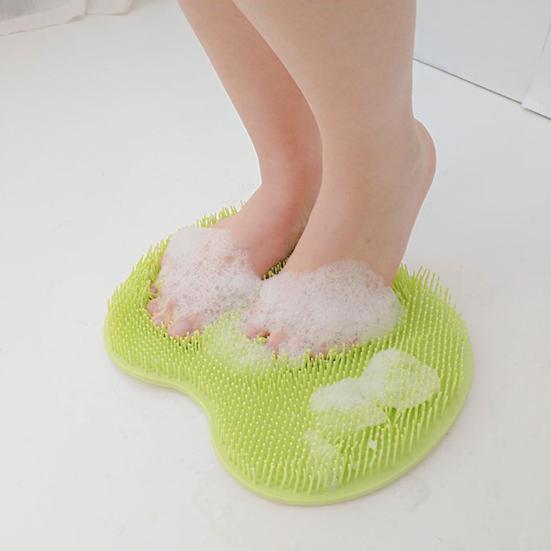 Коврик для ног Глубокая очистка Мойка для ног в душе с массажными щетинками Легко чистить Сушить Снимает усталость Присоски Скраб для ухода за ногами