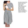 Summer Mother Breastfeeding Dress Openable Front Striped Round Neck Irregular Hem Short Sleeve Pregnant Women Nightdress