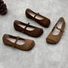 Handmade Leather Single Shoes Vintage Flat Cowhide Shoes