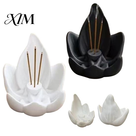 Unique Gift for Meditation Lovers Lotus Backflow Incense Base, 3D Printed Matte PLA Holder, Burner Cascading Smoke Fountain Tea Rooms And Agarwood