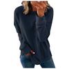 Woman's  Casual Fashion Long Sleeve Solid Color Round Collar Hoodie Tops