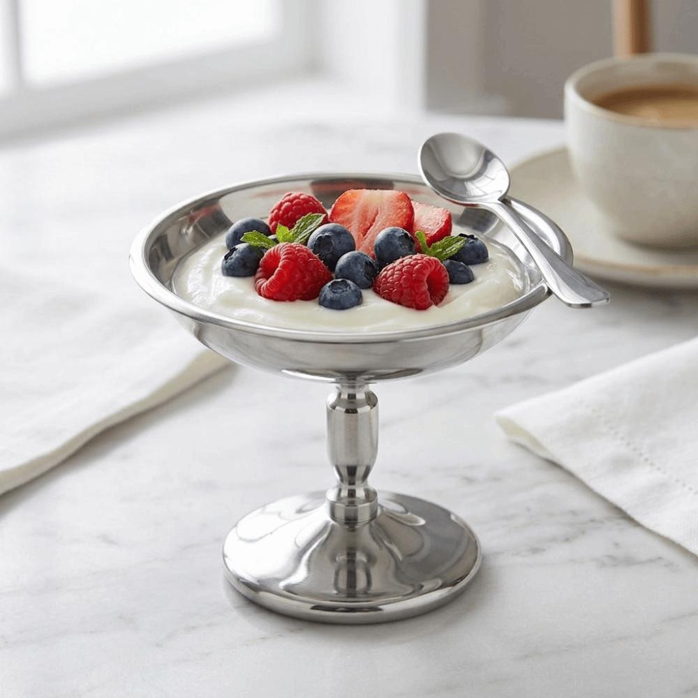 Polished Ice Cream Cup Rustless Steel Milkshake Cup Easy Clean Pudding Cup Home Dessert