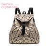 Female Backpack Girl Student School Bag Holographic Laser Geometry Travel Bag Designer Woman's Backpack