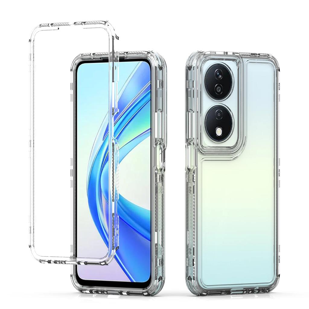 Гибридный противоударный чехол 3 в 1 для Honor X7B 6,8 дюйма Жесткая пластиковая рамка Прозрачная задняя крышка из ТПУ Coque Fundas