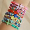 Богемный Стиль Цветные Браслеты-Кресты из Полимерной Глины Бирюзовые Набор Для Путешествий Сувенир