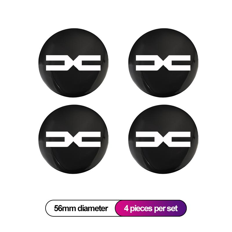 BGS1 4pcs Car Wheel Center Decorative Stickers Aluminum Alloy Badge Stickers For Dacia Bigster Spring Duster Sandero Jogger Dokker