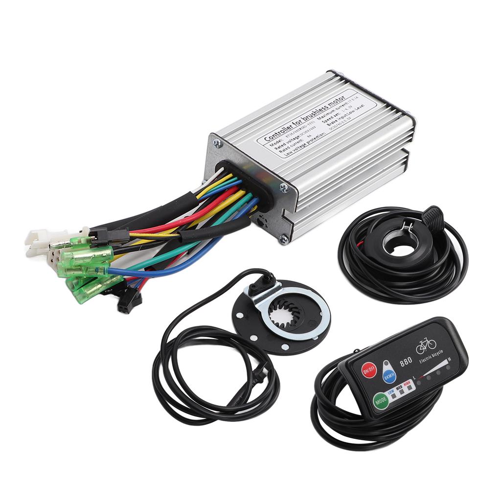 Electric Bicycle 17A Controller with KTLED880 Display Sensor Throttle Kit for 350W Motor