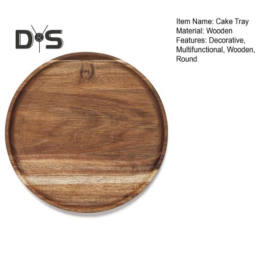 Деревянная подставка для торта и фруктов, круглый декоративный поднос для журнального столика с приподнятыми краями, кухонное сервировочное блюдо для вечеринок
