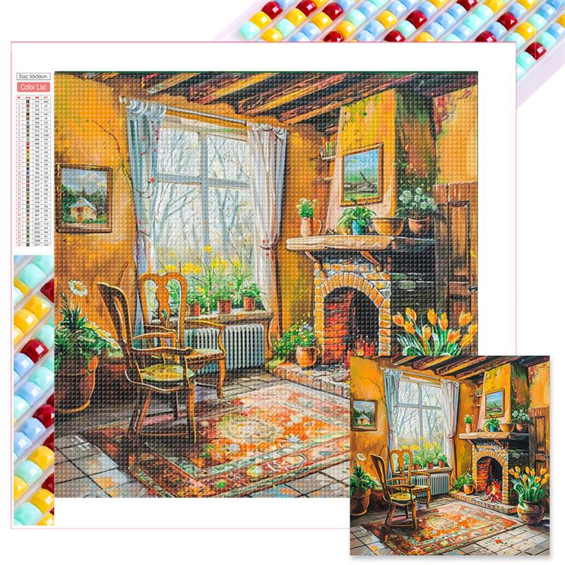 5D DIY Полный Круглый Дрель Алмазная Картина Дом Набор Домашний Декор Искусство 55x55 см Детские Подарки Новогодние Подарки Взрослые Подарки