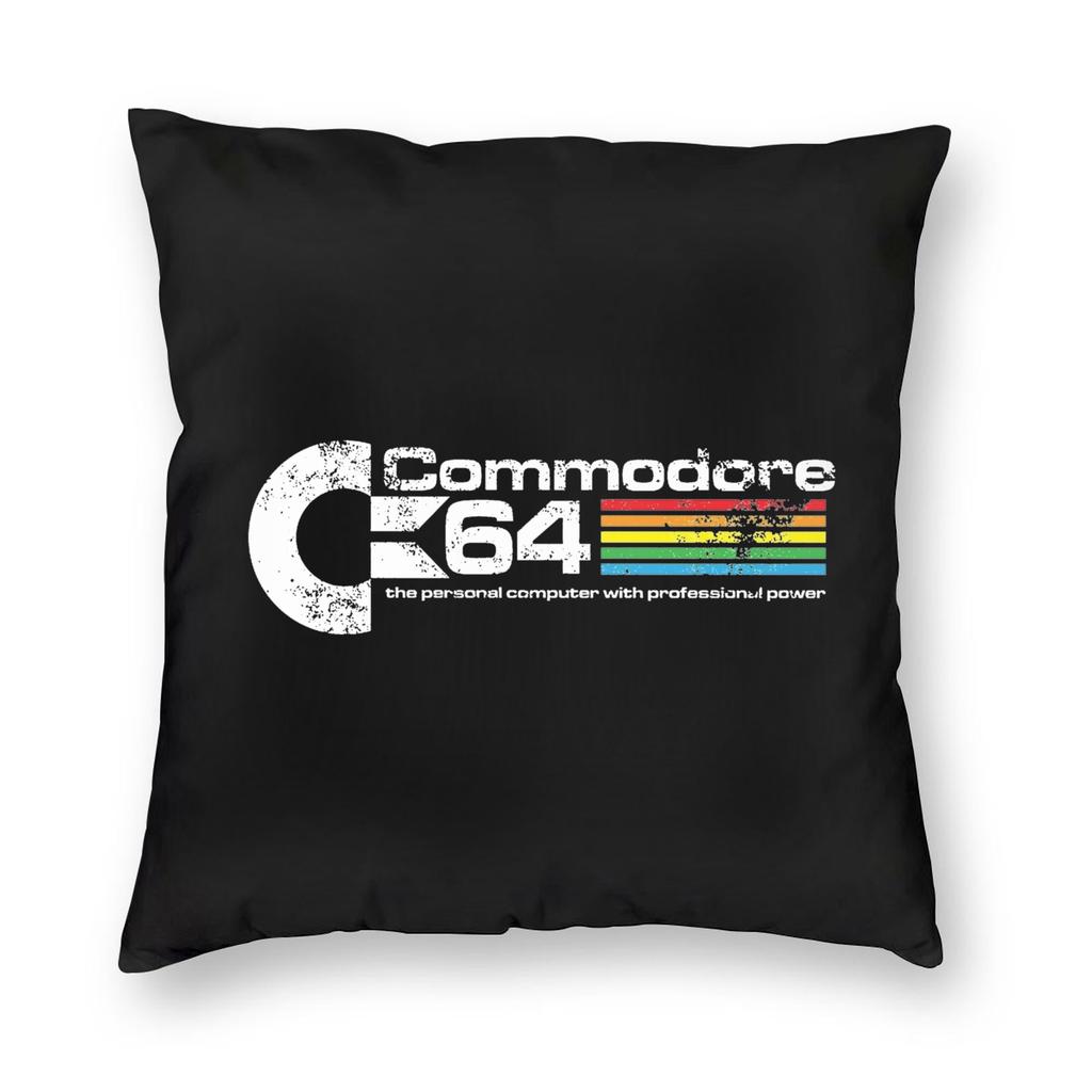 Винтажная наволочка для компьютера Commodore 64 Мягкая полиэстеровая наволочка для подушки Декоративная наволочка Чехол для сиденья Квадратный 18''