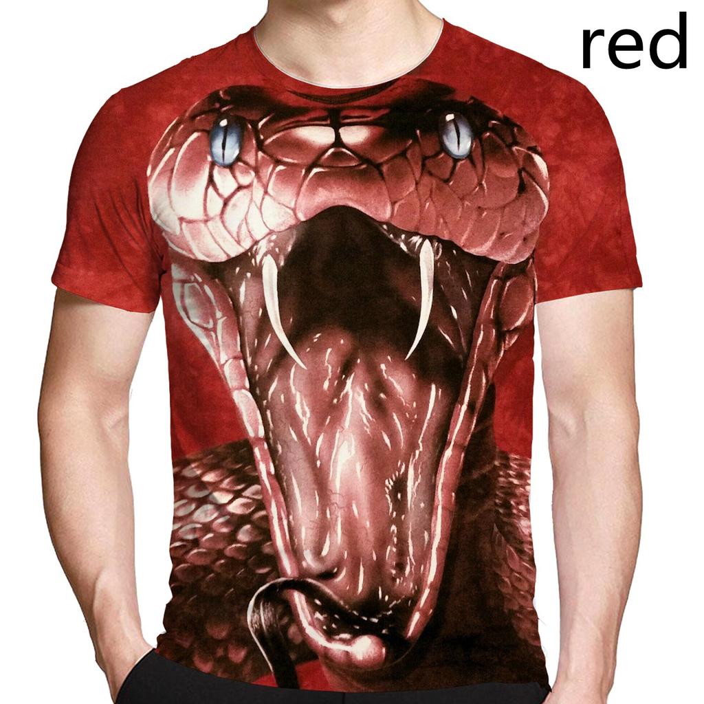 Мужская футболка, летние повседневные футболки, 3D-принт, уличный стиль, топы со змеиным узором