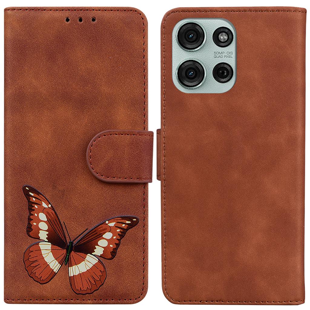 For Motorola Moto G75 5G Stand Case PU Leather Phone Cover Butterfly Printed