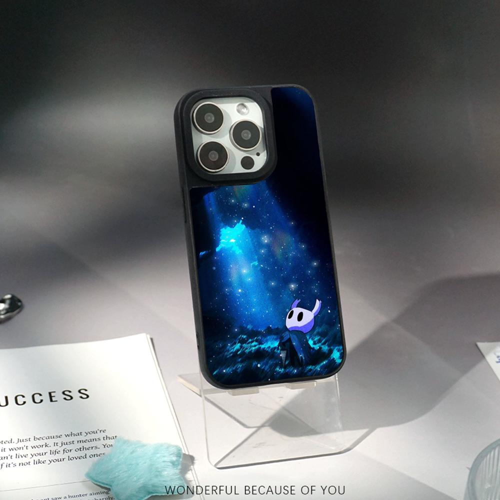 Супермодный чехол для телефона игры Hollow Knights для iPhone 17 16 e 15 14 13 12 Pro Max из овчины с серебристым краем защитный чехол