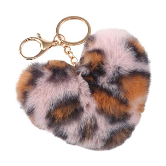 Plush Love Heart Keychain Soft Fluffy Lightweight Girls Car Key Ring Holder Handbag Backpack Decoration Pendant Birthday Gift
