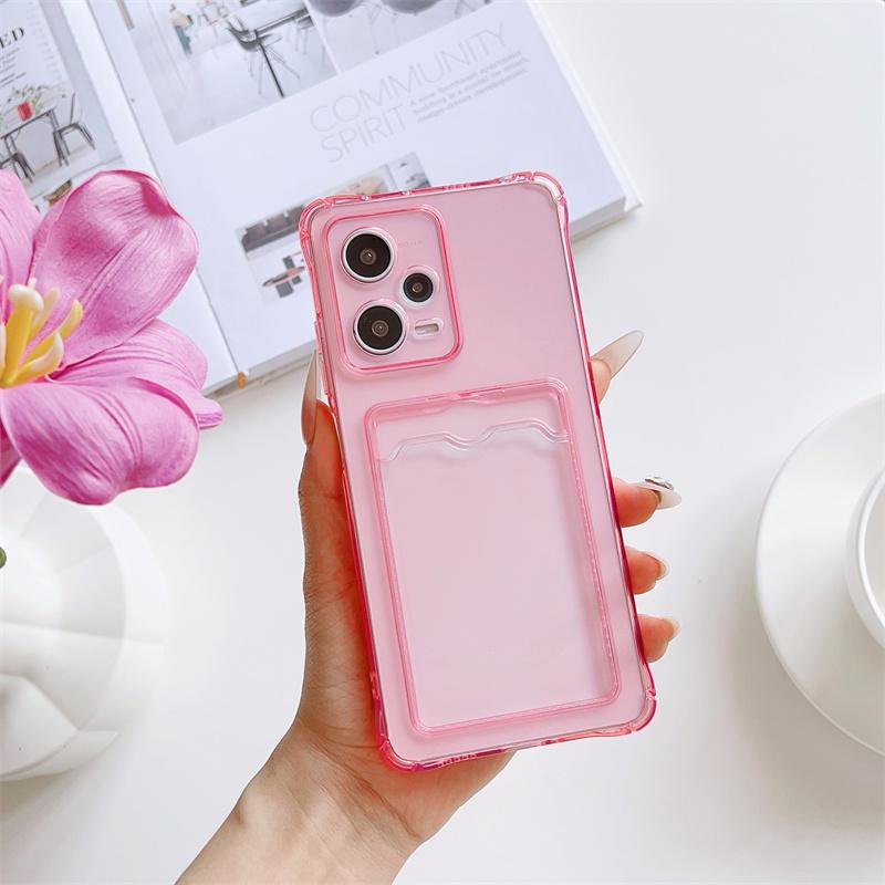 Противоударный прозрачный чехол TPU с отделением для карт для Xiaomi Redmi Note 12 13 Pro 11 10 9 Redmi A3 A2 14C 13C 13 12C 10C Mi 14T 13T 12T Poco M6 F6 X6 X5 Чехол-крышка