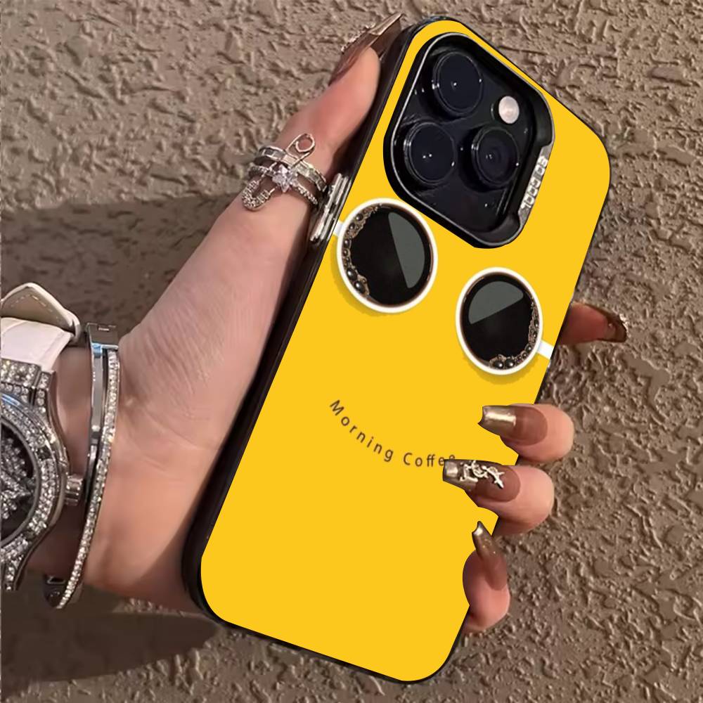 Чехол для телефона с рисунком кофе для iPhone 17,16,15,14,13,12,11,Pro,X,Xs,MAX,Plus, ТПУ, Мягкий, Приятный для кожи Чехол