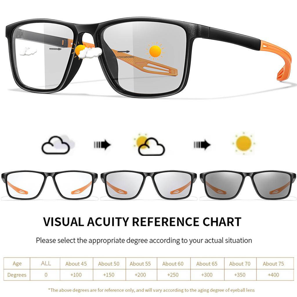 Унисекс Фотохромные Очки для Чтения Классическая Квадратная Оправа Для Пресбиопии Блокирующие Синий Свет Легкие Очки