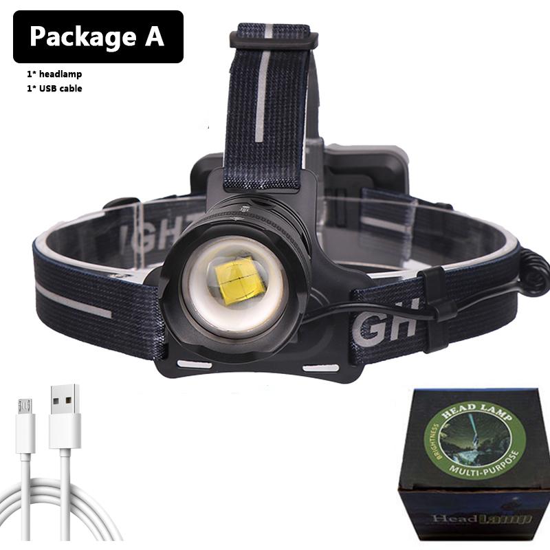 XHP160 1000 000LM Светодиодный налобный фонарь Powerbank 7800 мАч 18650 Батарея Фара Масштабируемый водонепроницаемый налобный фонарик Лампа