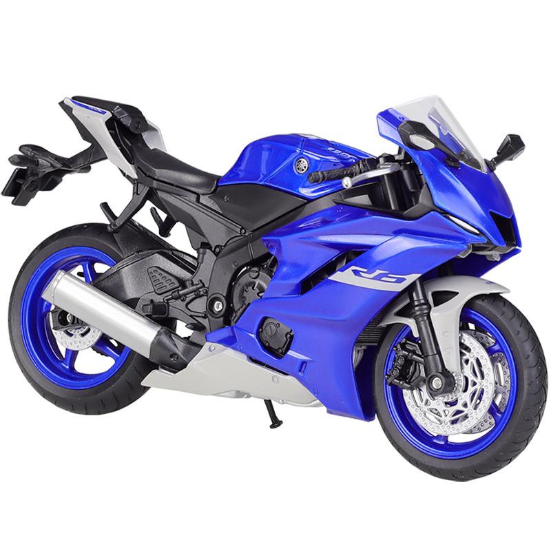 1/12 Scale Welly 2020 YAMAHA YZF-R6 Alloy Motorcycle Model Diecasts Metal Toy Vehicles Motorcycle Model High Simulation Collection Childrens Gifts