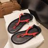 2025 Summer Casual Seaside Beach Flats Women's Shoes Outer Wear Design Sense Velcro Flip-flops Sandals