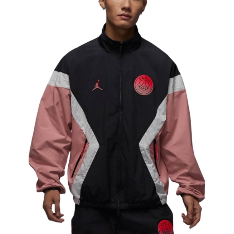 Jordan Paris Saint-Germain FW24 Anthem удобная модная куртка на молнии в американском стиле мужская куртка цвета ржавчины-розовый, темно-серый, парусно-белый FV7741-685