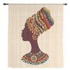 Ethnic African Woman Chiffon Sheer Curtains for Living Room Bedroom Home Decoration Window Voile Tulle Curtain Drapes