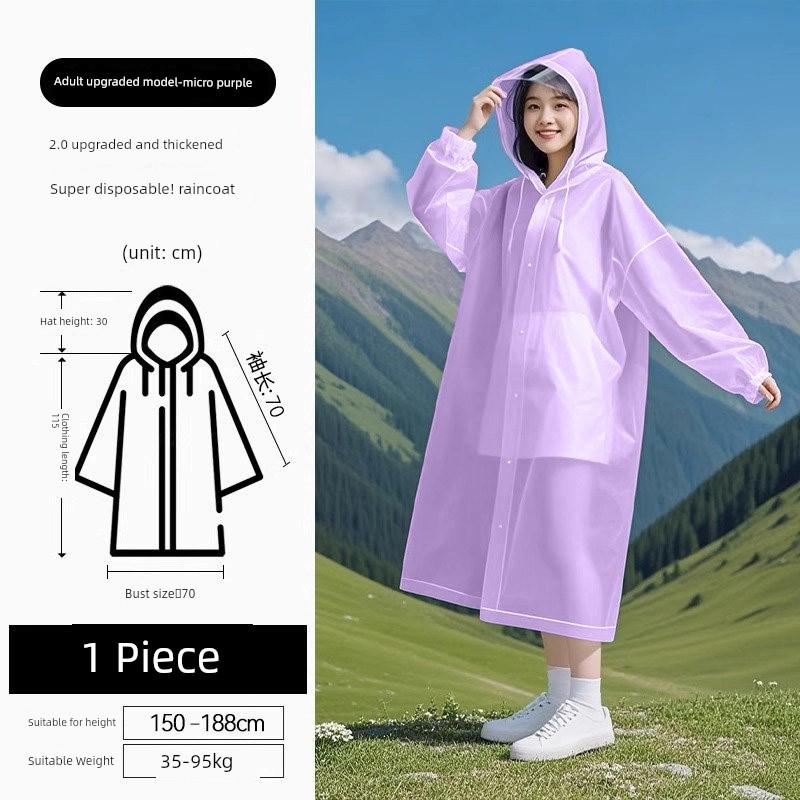 High-Quality Disposable Raincoat for Women with Enlarged Brim, Adult Size, Storm-Proof, Windproof, Thickened, Portable, 2026 New Model