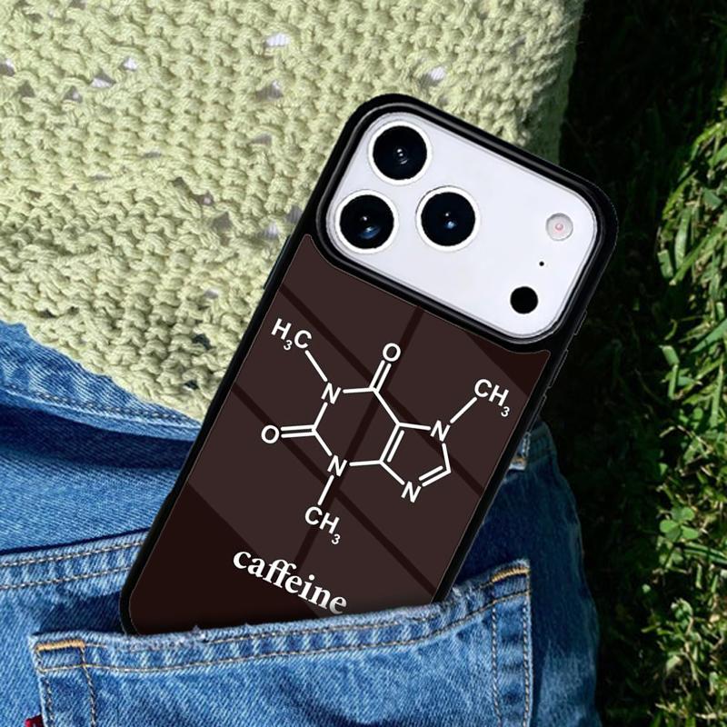 Наука Химия Кофеин Чехол для телефона Для iPhone 17 AIR 16 Pro Max 15 14 Pro 11 12 13 Ударопрочный Силиконовый Чехол