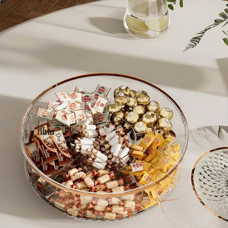 Вращающийся ящик для хранения вещей, светлый, роскошный, витрина для гостиной, тарелка для сухофруктов, ящик для хранения закусок